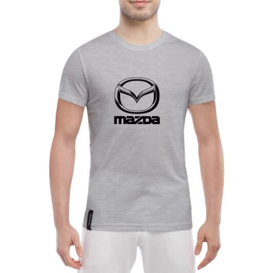 Футболка мужская Globuspioner классическая Mazda Big Logo Classic серый спереди