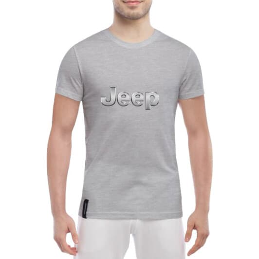 Футболка чоловіча Globuspioner класична Jeep Big Logo Silver сіра принт спереду
