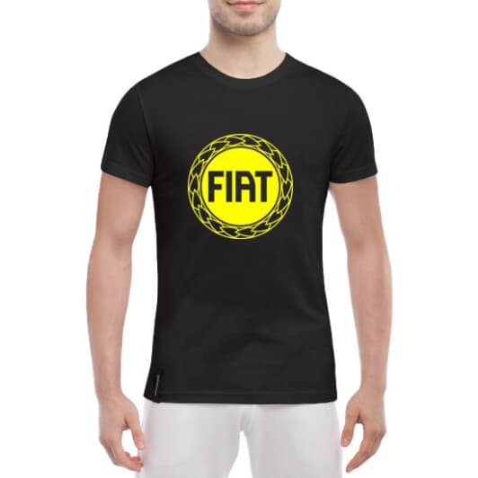 Футболка мужская Globuspioner классическая Fiat Big Logo Circle черный спереди