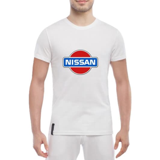Футболка чоловіча Globuspioner класична Nissan OLd Logo біла принт спереду