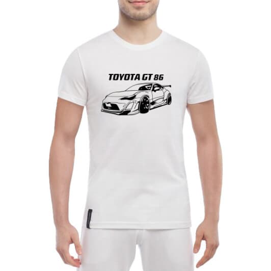 Футболка чоловіча Globuspioner класична Toyota GT 86 Art біла принт спереду