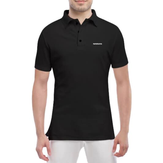 Футболка мужская Globuspioner поло Nissan Sign черный спереди