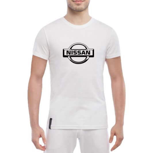 Футболка мужская Globuspioner классическая Nissan Bid Logo Art белый спереди