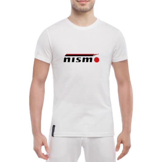 Футболка чоловіча Globuspioner класична Nissan Nismo біла принт спереду
