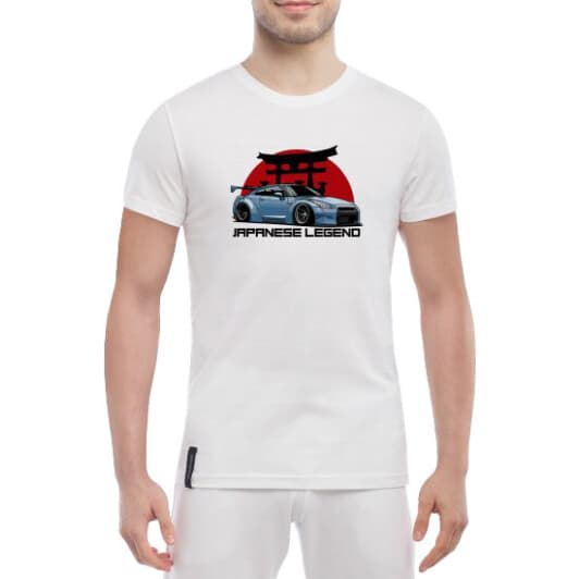 Футболка чоловіча Globuspioner класична Nissan Japanese Legend біла принт спереду