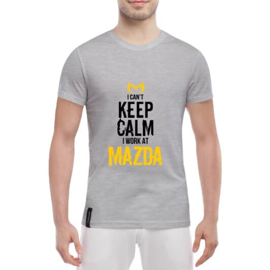 Футболка мужская Globuspioner классическая I Cant Keep Calm I Work At Mazda серый спереди
