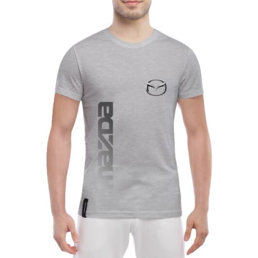 Футболка чоловіча Globuspioner класична Mazda Big Sign Vertical Silver сіра принт спереду