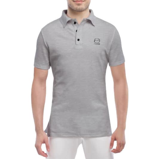 Футболка чоловіча Globuspioner поло Mazda Mini Logo Silver сіра принт спереду