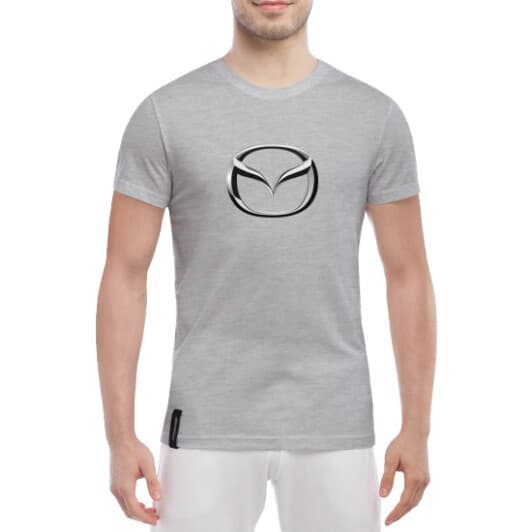 Футболка мужская Globuspioner классическая Mazda Big Logo Silver серый спереди