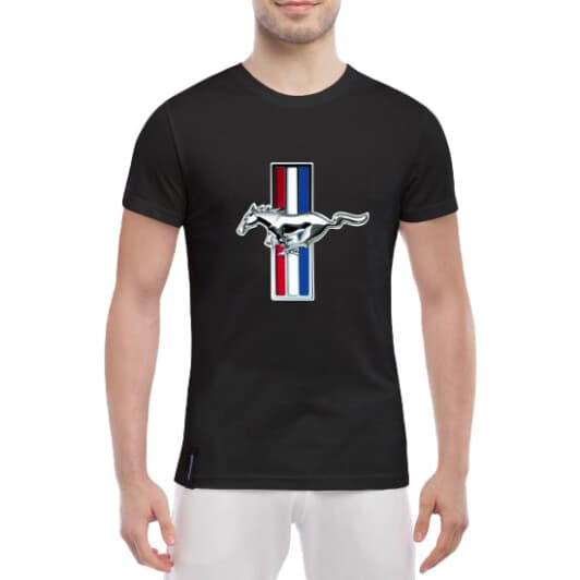 Футболка мужская Globuspioner классическая Ford Mustang Tricolor черный спереди