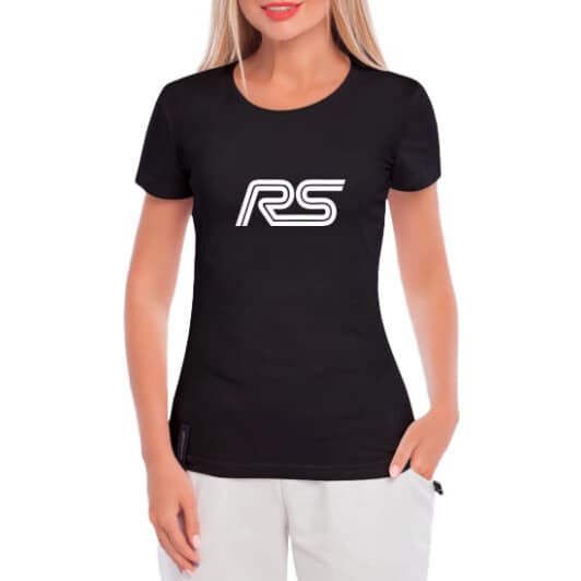 Футболка жіноча Globuspioner класична Ford RS чорна принт спереду