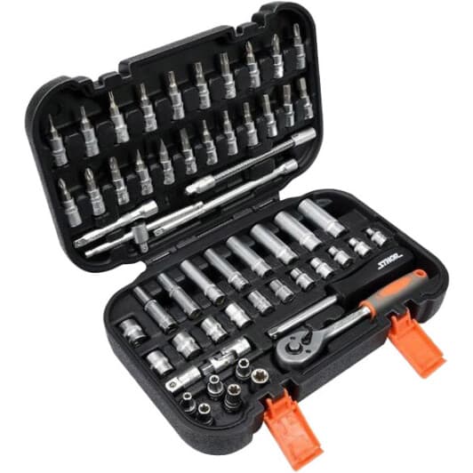 Набір торцевих головок та компонентів STHOR 58643 1/4" (56 пр.)