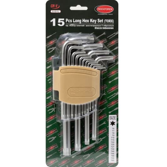 Набор ключей TORX Rockforce RF-5151L 15 шт