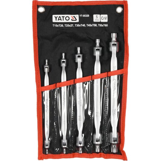 Набор ключей TORX Yato YT-05320 T15-Т60 с шарниром 5 шт