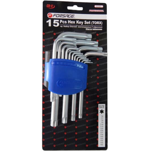 Набір ключів TORX Forsage F-5151 T6-T60 15 шт