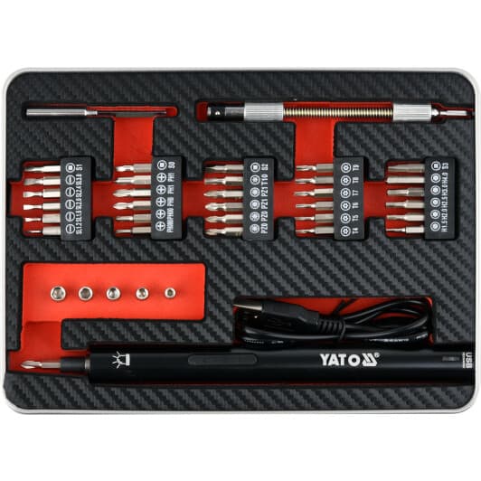 Электроотвертка Yato YT-27930 (ЗУ + биты + чехол)