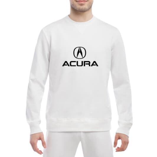 Світшот чоловічий Globuspioner Acura Big Logo принт спереду класичний рукав білий
