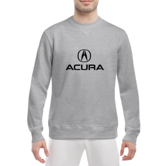 Світшот чоловічий Globuspioner Acura Big Logo принт спереду класичний рукав сірий