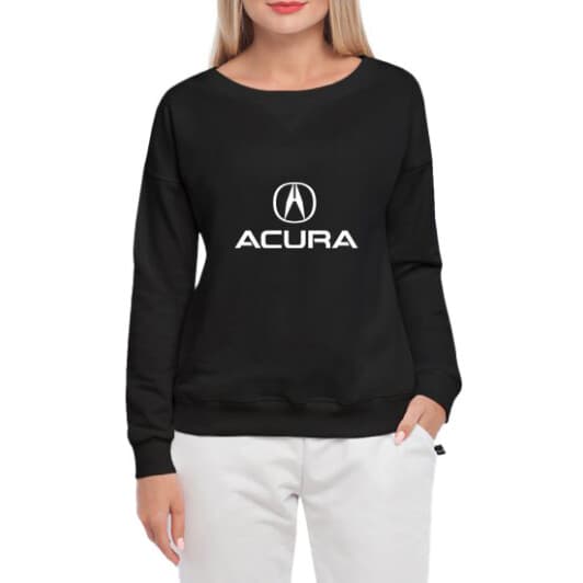 Світшот жіночий Globuspioner Acura Big Logo принт спереду спущений рукав чорний