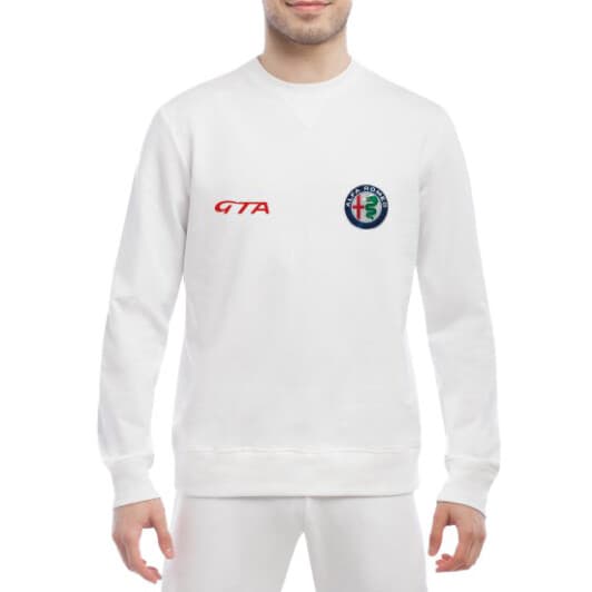 Свитшот мужской Globuspioner Alfa Romeo GTA спереди класический рукав белый