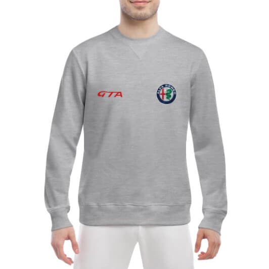 Свитшот мужской Globuspioner Alfa Romeo GTA спереди класический рукав серый
