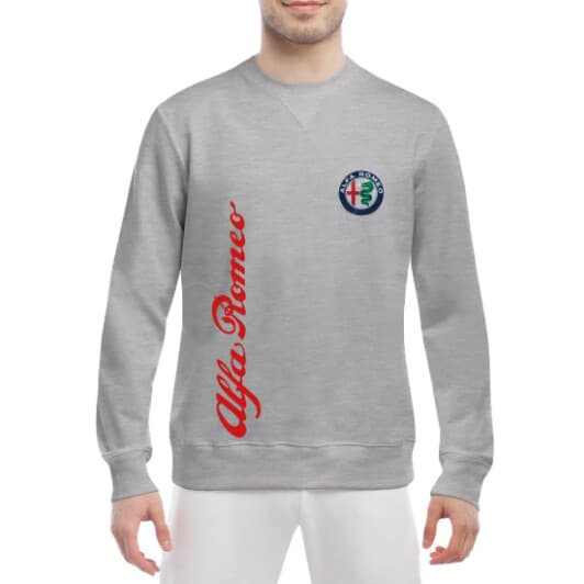 Свитшот мужской Globuspioner Alfa Romeo Vertical Logo спереди класический рукав серый