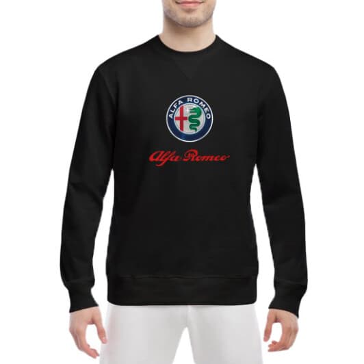 Свитшот мужской Globuspioner Alfa Romeo Big Logo спереди класический рукав чёрный
