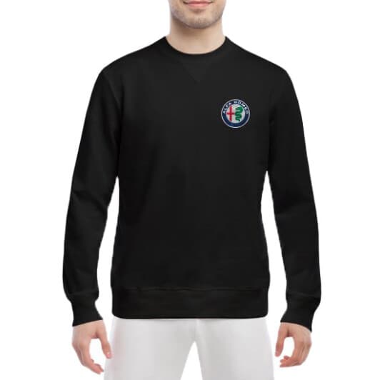 Світшот чоловічий Globuspioner Alfa Romeo Mini Logo принт спереду класичний рукав чорний