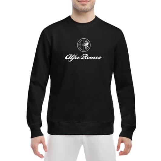 Світшот чоловічий Globuspioner Alfa Romeo Logo принт спереду класичний рукав чорний