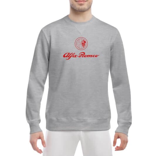 Світшот чоловічий Globuspioner Alfa Romeo Logo принт спереду класичний рукав сірий