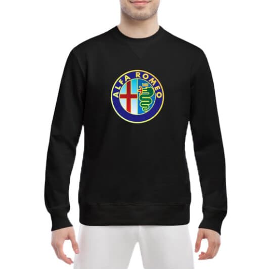 Світшот чоловічий Globuspioner Alfa Romeo Classic принт спереду класичний рукав чорний