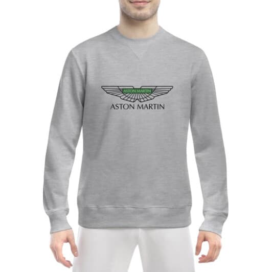 Світшот чоловічий Globuspioner Aston Martin Vector Logo Green принт спереду класичний рукав сірий
