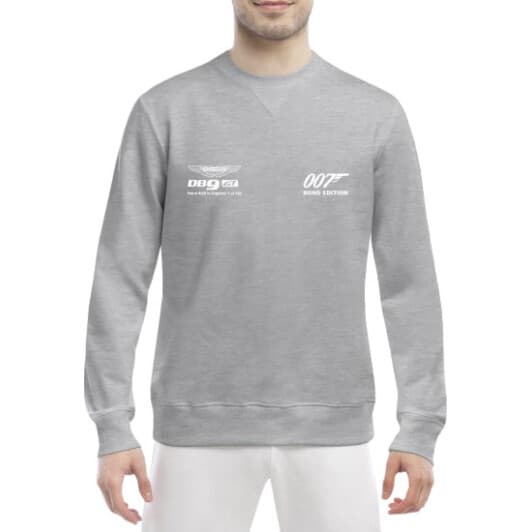 Свитшот мужской Globuspioner Aston Martin DB9 007 спереди класический рукав серый
