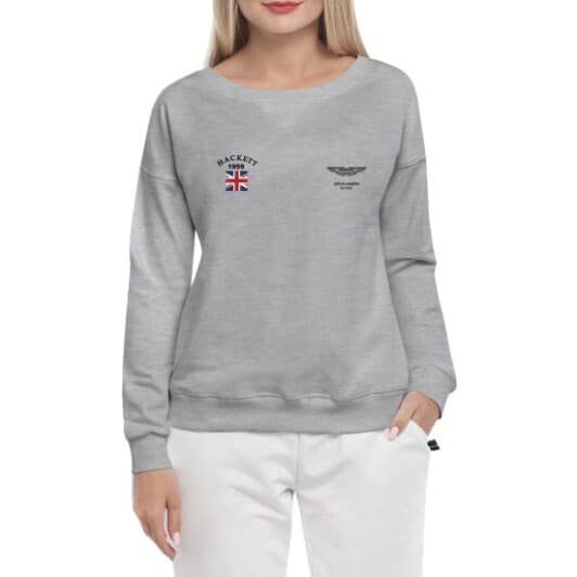 Світшот жіночий Globuspioner Aston Martin Hackett 1959 принт спереду спущений рукав сірий