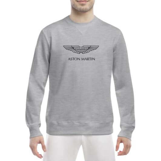 Свитшот мужской Globuspioner Aston Martin Vector Logo спереди класический рукав серый