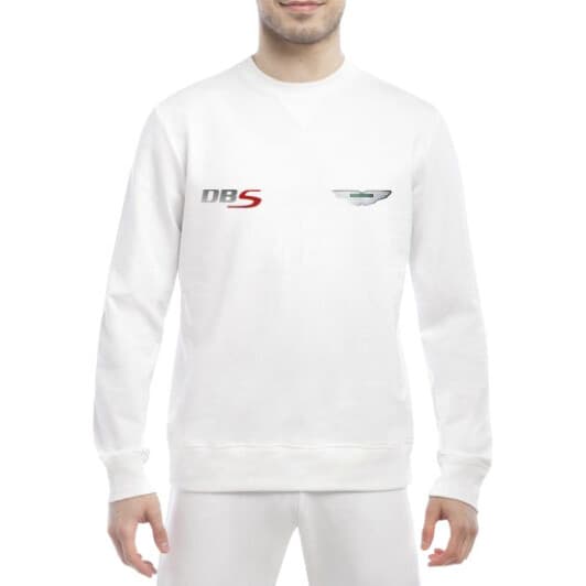 Свитшот мужской Globuspioner Aston Martin DBS спереди класический рукав белый