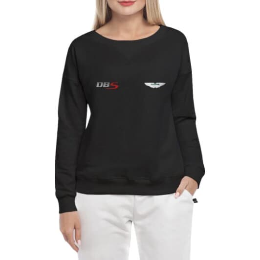 Світшот жіночий Globuspioner Aston Martin DBS принт спереду спущений рукав чорний
