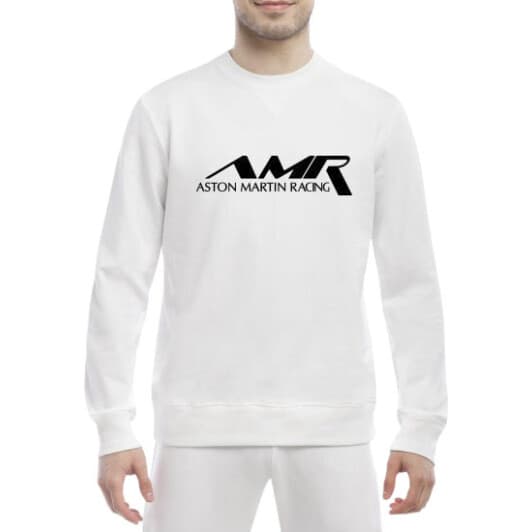 Свитшот мужской Globuspioner Aston Martin AMR спереди класический рукав белый