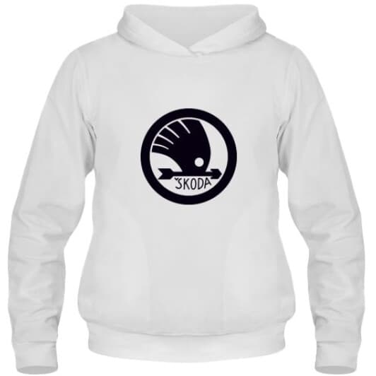 Кенгурушка мужская утепленная Globuspioner Skoda Arrow Logo спереди белый