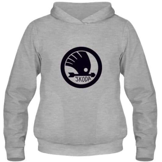 Кенгурушка чоловіча утеплена Globuspioner Skoda Arrow Logo спереду сірий