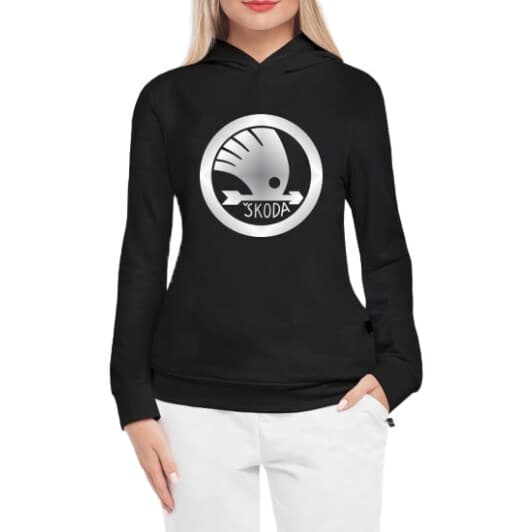 Кенгурушка женская Globuspioner Skoda Arrow Logo спереди чёрный