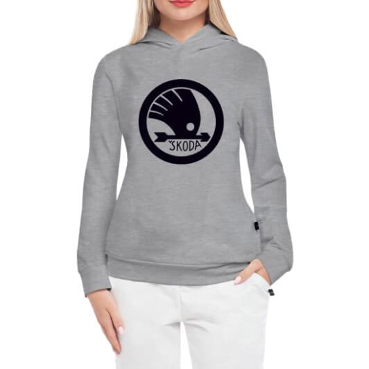Кенгурушка женская Globuspioner Skoda Arrow Logo спереди серый