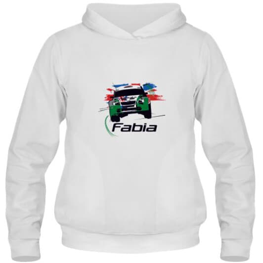 Кенгурушка мужская утепленная Globuspioner Skoda Fabia Rally спереди белый