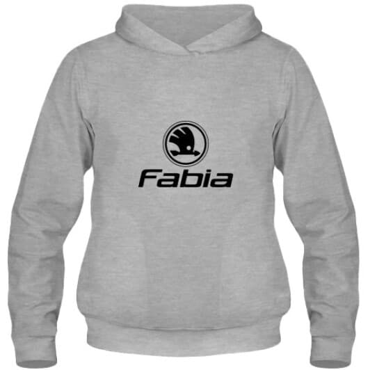 Кенгурушка мужская утепленная Globuspioner Skoda Fabia Logo спереди серый