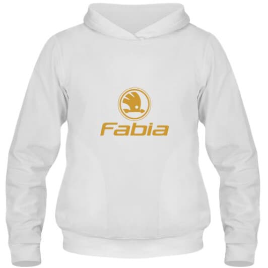 Кенгурушка мужская утепленная Globuspioner Skoda Fabia Logo спереди белый