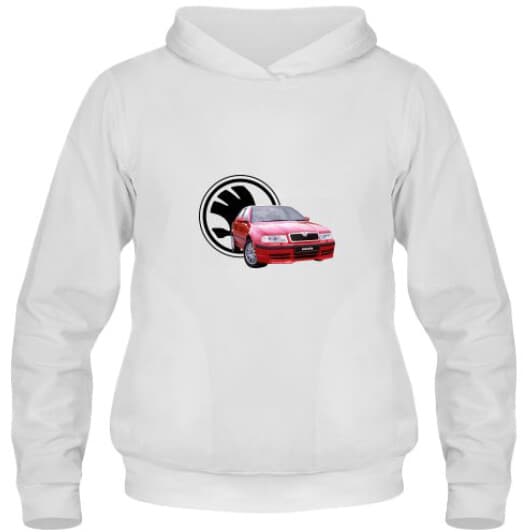 Кенгурушка мужская утепленная Globuspioner Skoda Octavia спереди белый