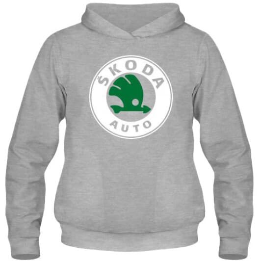 Кенгурушка мужская утепленная Globuspioner Skoda Auto Big Logo спереди серый