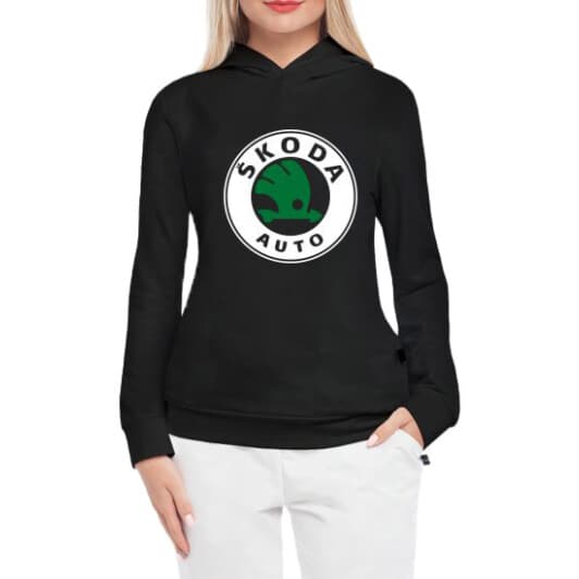 Кенгурушка женская Globuspioner Skoda Auto Big Logo спереди чёрный