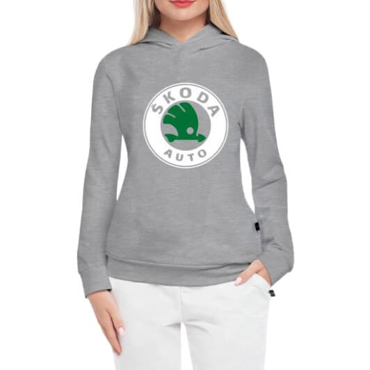 Кенгурушка женская Globuspioner Skoda Auto Big Logo спереди серый