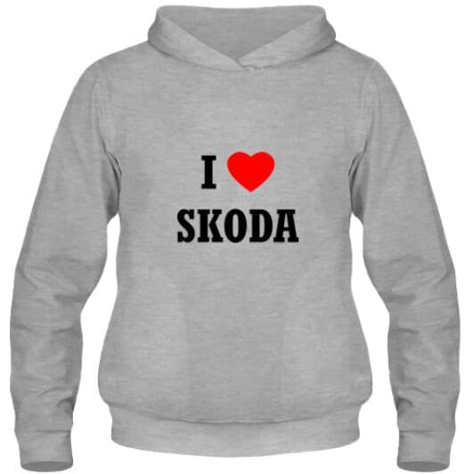 Кенгурушка мужская утепленная Globuspioner I Love Skoda спереди серый